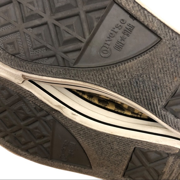 Converse One Start Cheetah Leopard Print Low Top Shoes Size 10 EUC Black & Gold - Picture 8 of 13